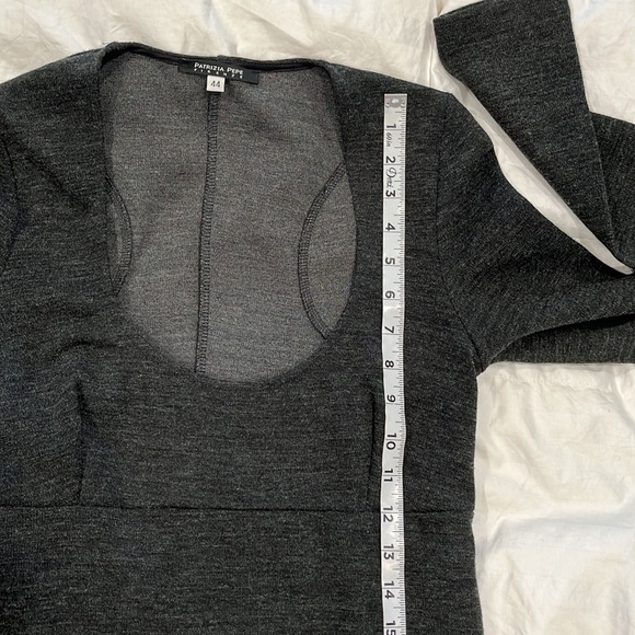 Patrizia Pepe Firenze charcoal gray sweater dress with pockets made in Italy 44 - Picture 12 of 13